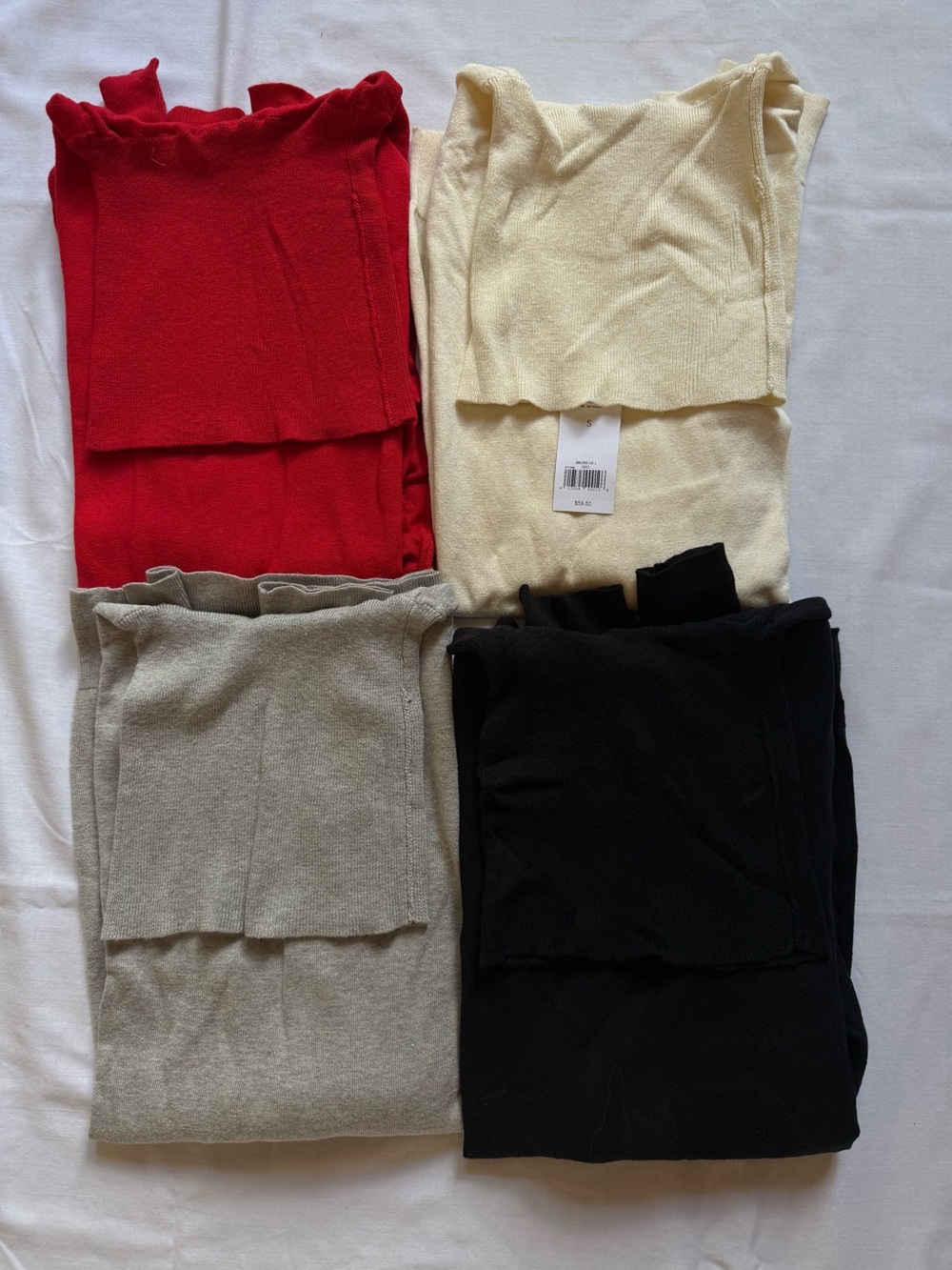 Banana Republic Silk-Blend Turtleneck Sweaters – Set of 4 (Size Small)